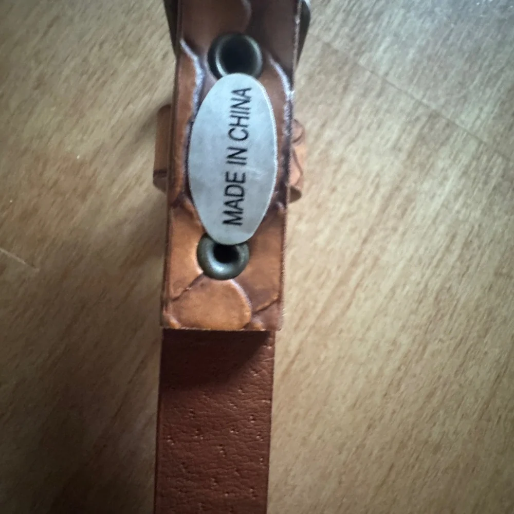 Brown Snakeskin‎ Embossed Skinny Belt Faux Leather Western Boho Slim 35 Inch